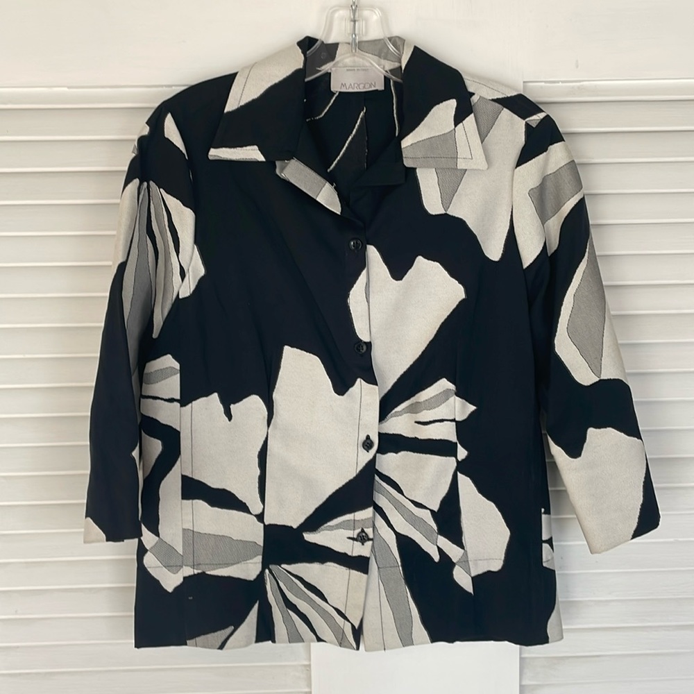 Margon abstract print cotton shirt - made in Italy - size Small/Medium